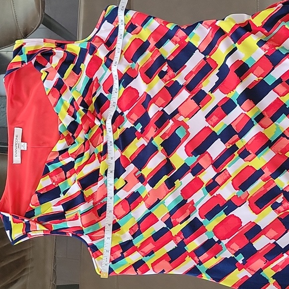 Evan Picone Sleeveless Cowl Neck Dress - Size 14, Multicolor Pattern - Picture 10 of 14